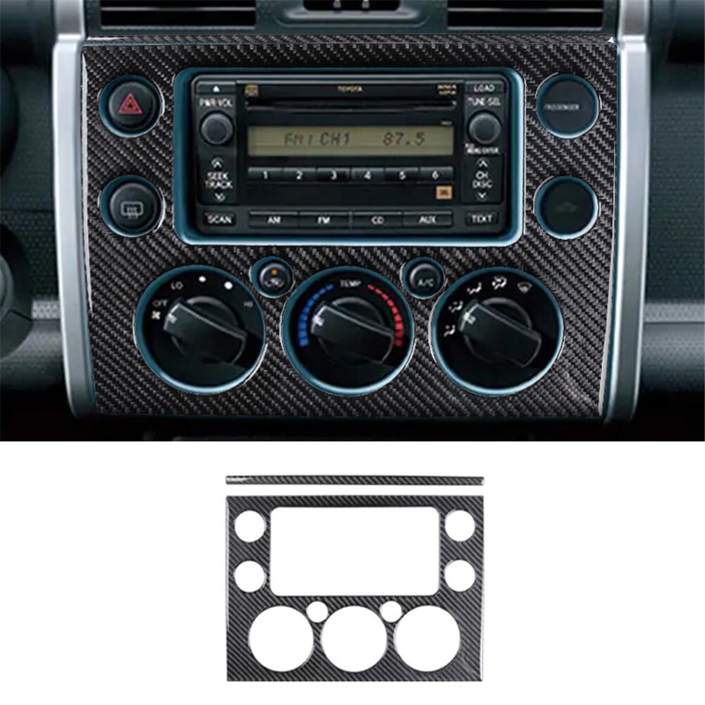2Pcs Center Control Panel Trim Cover Carbon Fiber For Toyota FJ Curiser 2007-21