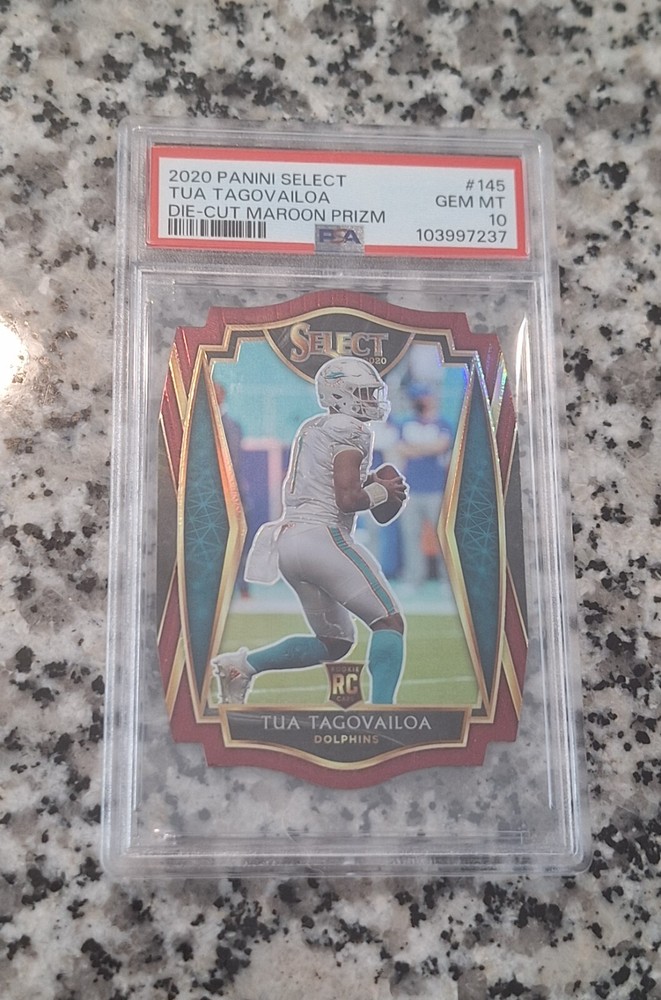 Tua Tagovailoa 2020 Maroon Prizm Premier PSA 10 Gem Mt Rookie Card