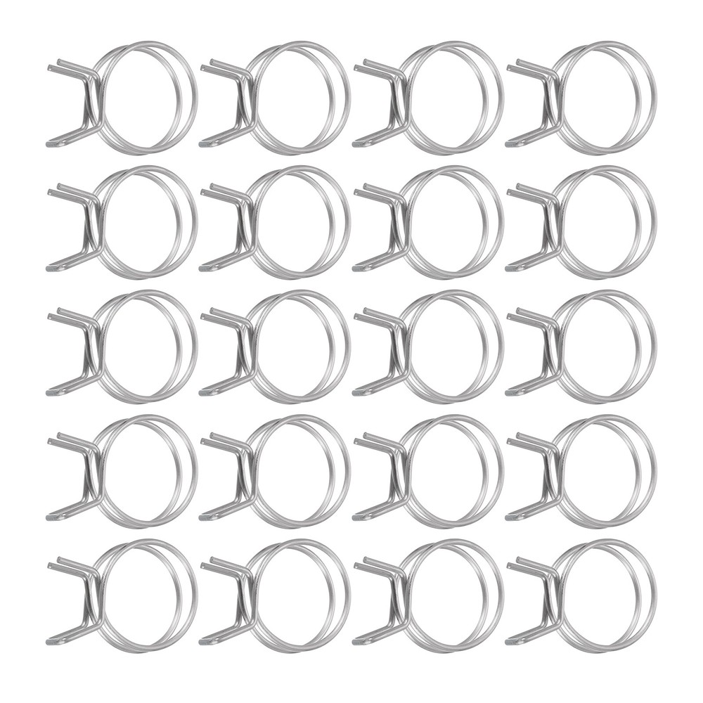 20Pcs 30mm/1.18inch Double Wire Spring Hose Clamp, Adjustable Spring Clips