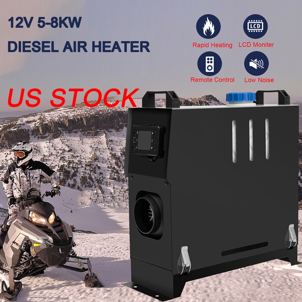 12V 8KW Air Diesel Heater For Winter Cars Trucks Boats RV LCD Monitor All in One