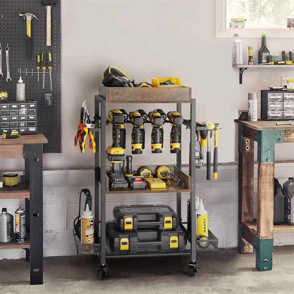 4 Tier Rolling Tool Chest Tool Storage Cabinet Garage Chest with Wheels Workshop