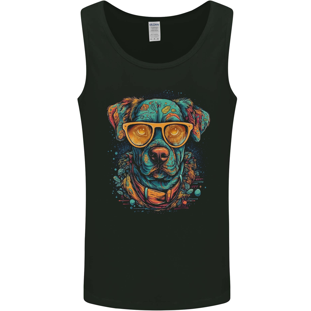 A Cool Dog With Glasses Mens Vest Tank Top
