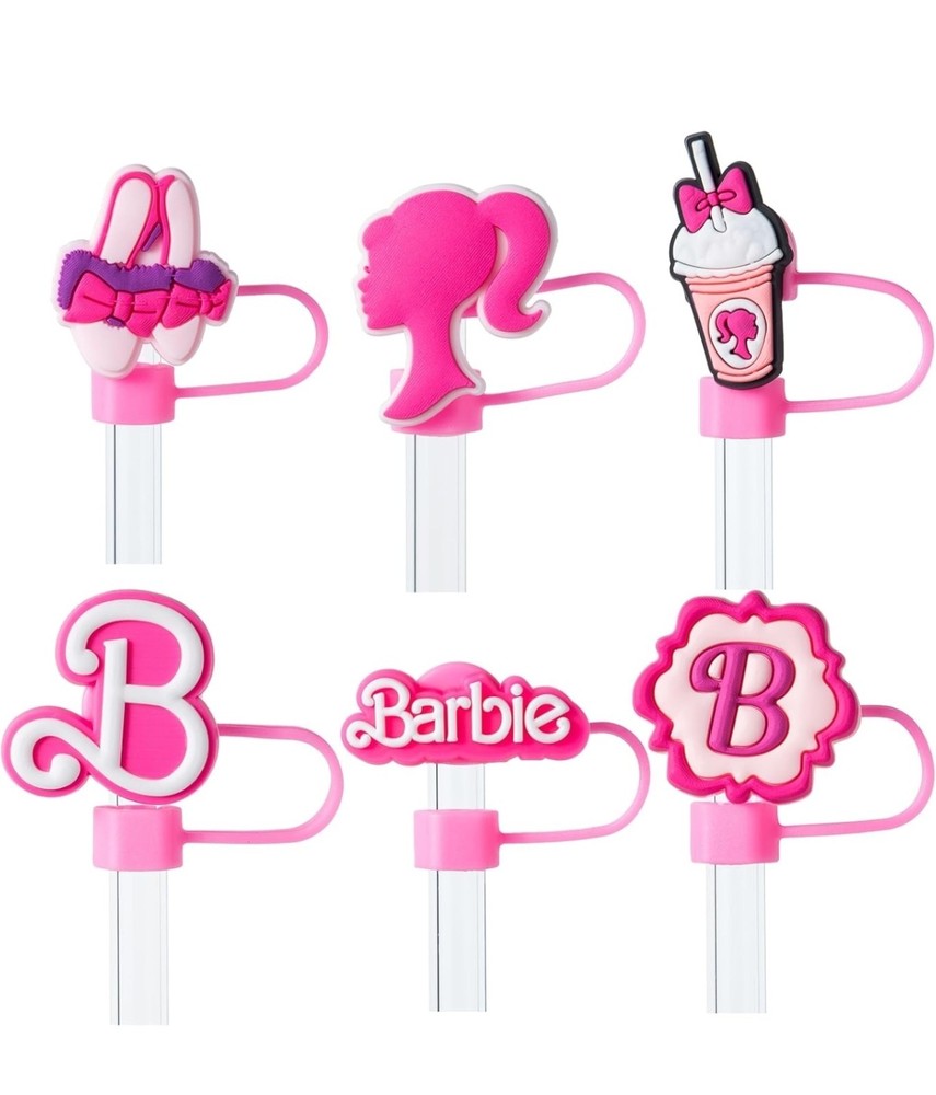 Stanley Cup Silicone Straw Cover Cap with 6 Barbie Toppers