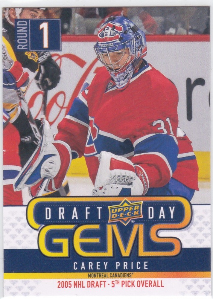 2018-19 UD Carey Price Draft Day Gems GEM04 Montreal Canadiens Card Free Combined Shipping-image