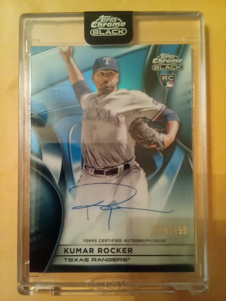 2025 Topps Chrome Black Kumar Rocker Auto On Card Rookie Autograph Blue #29/150