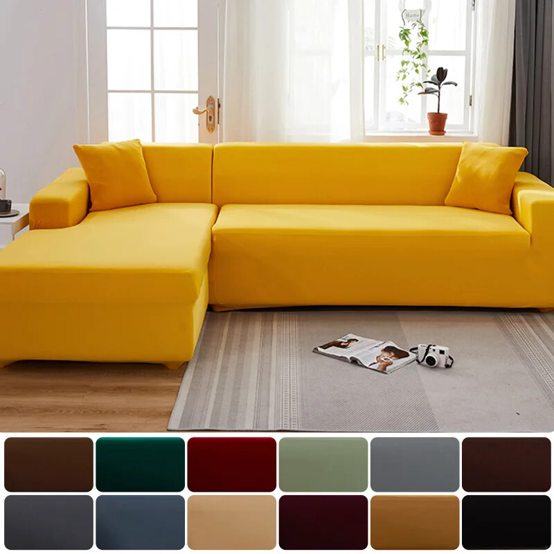 L Shape Sofa Need Buy 2pcs Sofa Cover Elastic Spandex Couch Cover Slipcovers