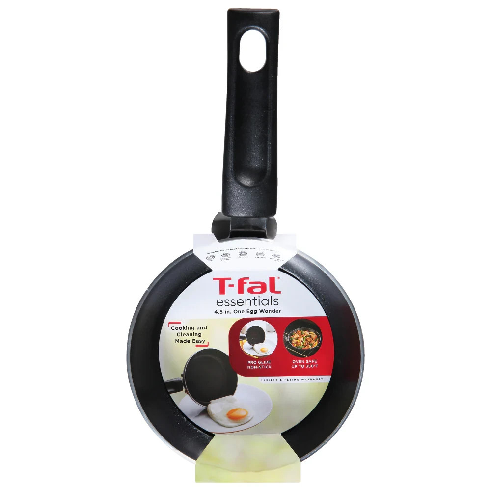 T-FAL T-fal Easy Care Non-Stick 4.5” One Egg Wonder with Lid, Black