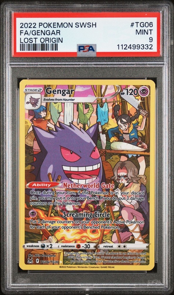 PSA 9 Gengar TG06 Pokemon Lost Origin Graded Card