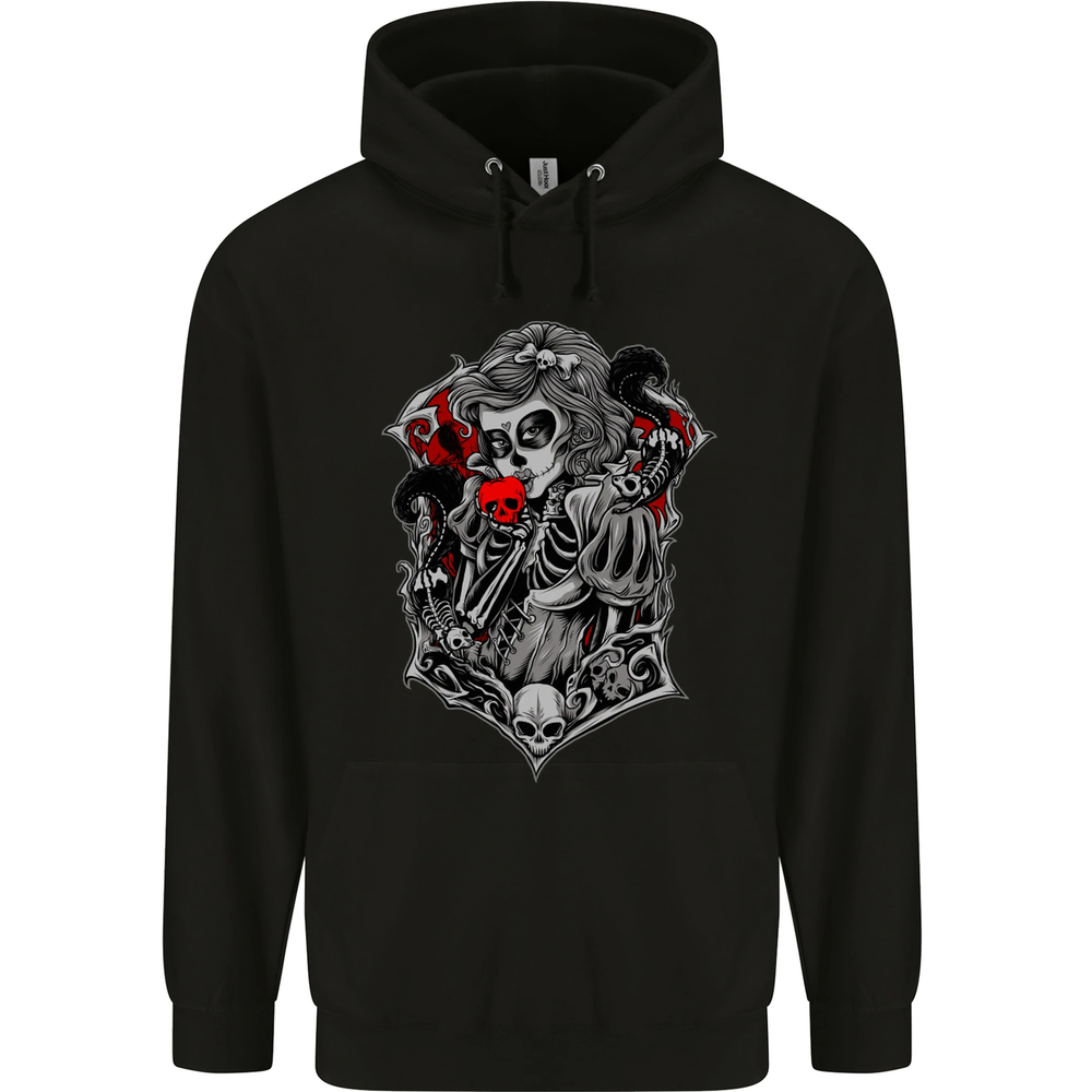 Death Apple Day of the Dead La Catrina Mens 80% Cotton Hoodie