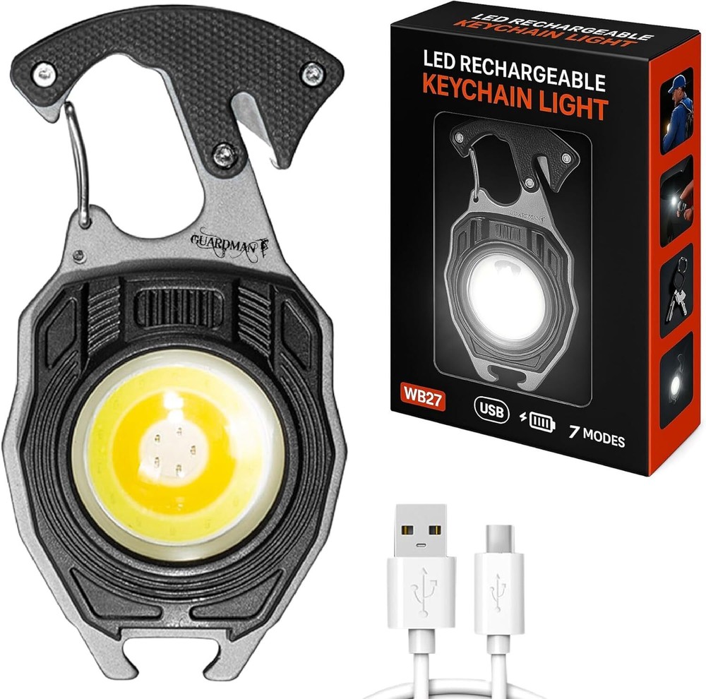 Survival Keychain Multitool for Dad - COB Light & Compact Father's Day Gift-image