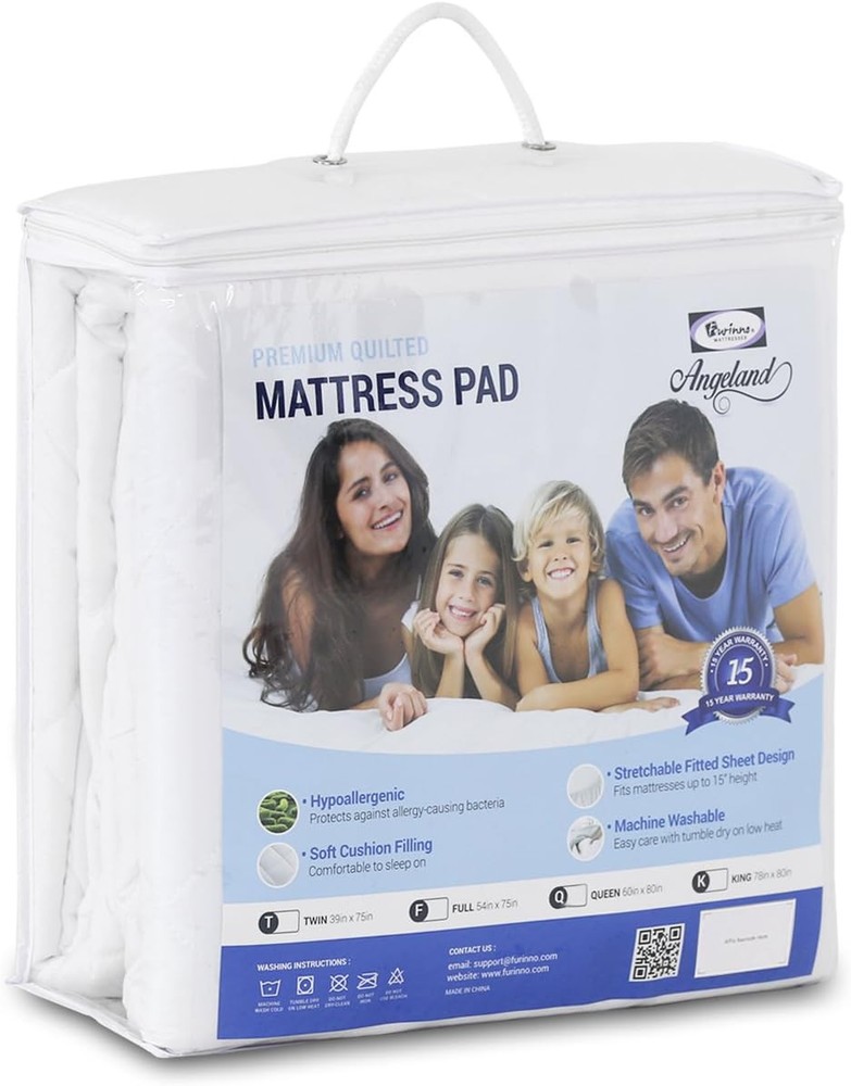 Furinno Angeland Quilted Twin Mattress Pad MPQ15205T Soft Comfort