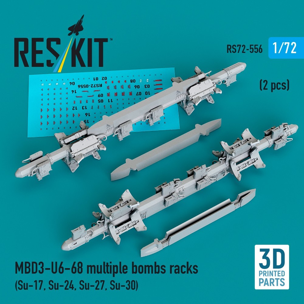 1/72 MBD3-U6-68 Bomb Racks Resin Aircraft Weapons Set (2 pcs) ResKit RS72-0556