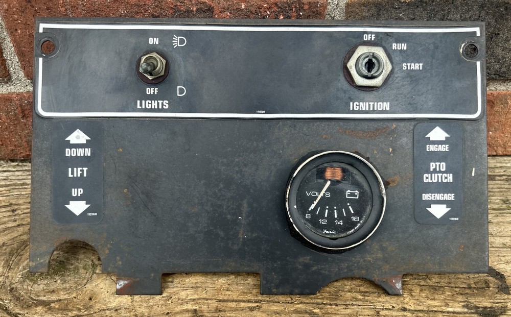 1988 Toro Wheel Horse 414-8 Instrument Panel with 110720 Volt Meter & 117176 Switches