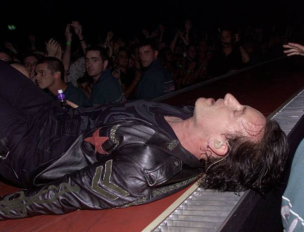 Bono on stage in Earls Court London on 8 21 2001 after hearing his- Old Photo 3