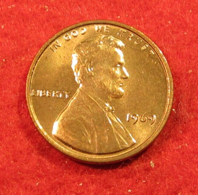 1969 Philadelphia Lincoln Memorial Cent/Penny - Uncirculated - Red