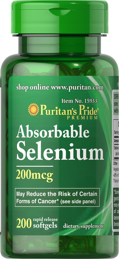 Puritan's Pride Absorbable Selenium 200 mcg - 200 Softgels