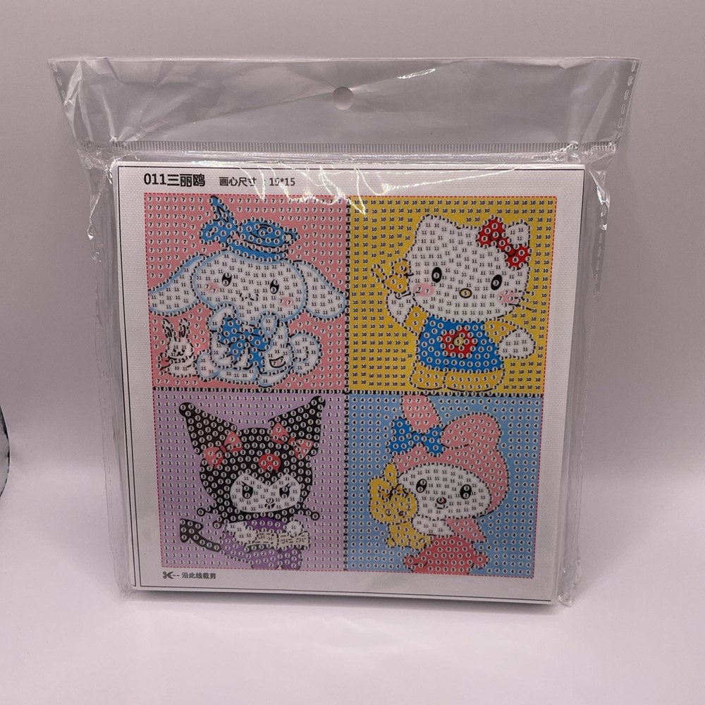 5D DIY  Hello Kitty Friends Cartoon Kuromi My Melody Cinnamoroll Diamond Art 6X6