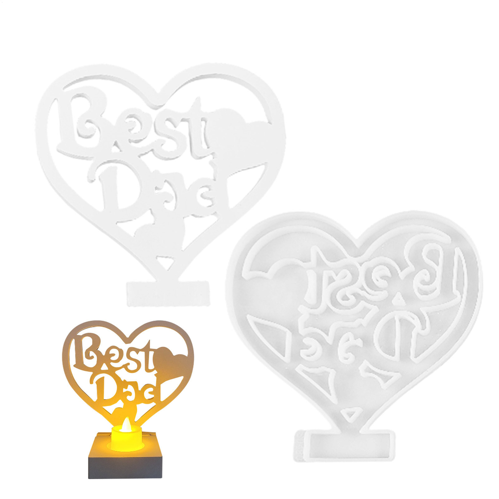 Fathers Day Heart Shape Silicone Molds Non-Stick Multiuse Baking-image
