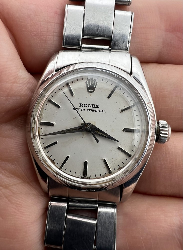 ROLEX OYSTER  AUTOMATIC REF 6549 CALIBER 1130  G- F BANDS  WATCH 30mm RARE