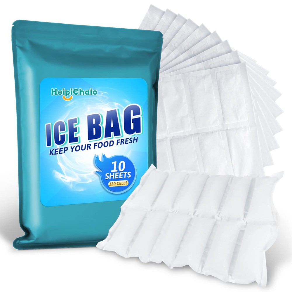 Dry Ice Pack for Shipping Frozen Food, Reusable Ice Gel Ice Packs Sheets Flex...