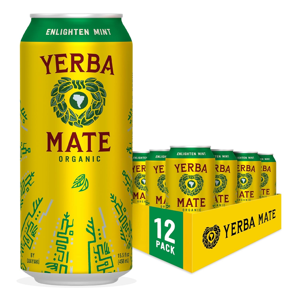 Guayakí Yerba Mate, Organic Energy Drink Alternative, Enlighten Mint, 150Mg Natu