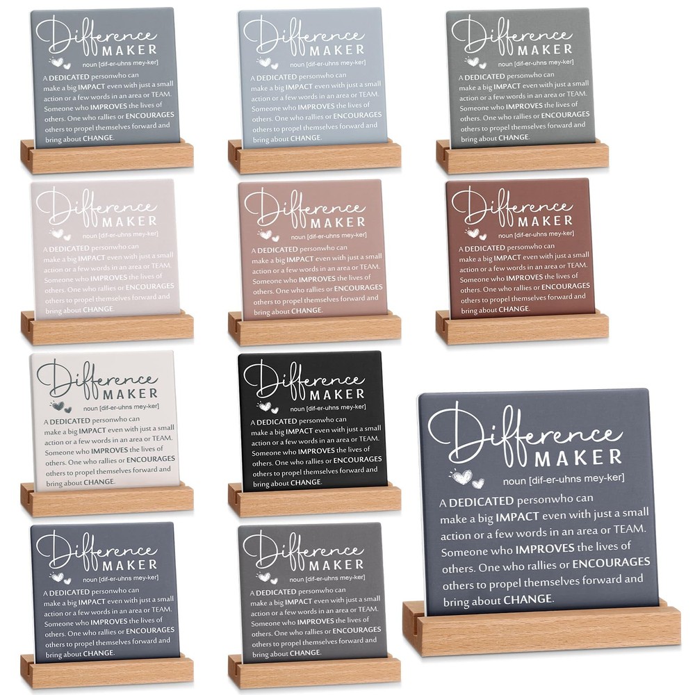 10 Pcs Motivational Desk Decor Inspirational Wooden Signs Office Desk Accesso...