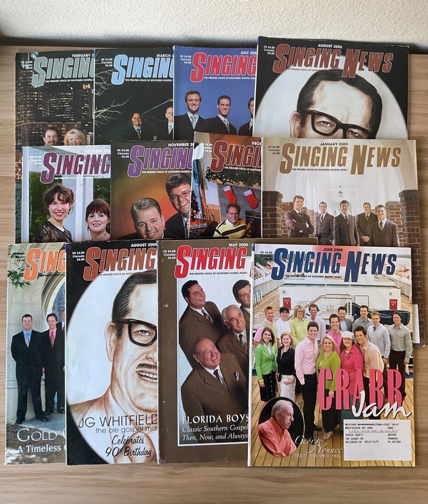 Singing News Southern Gospel Magazines 2005,  Lot of 12 Rare