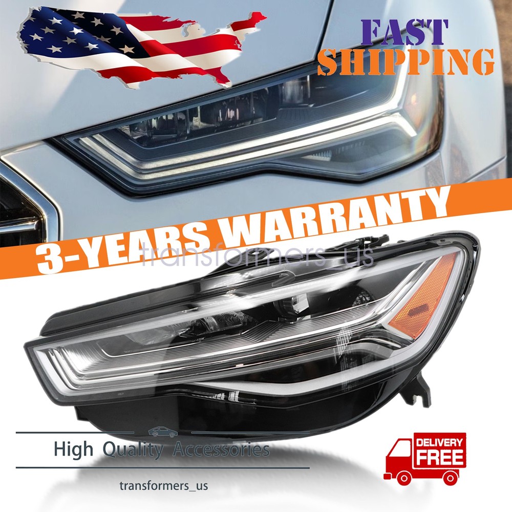 Full LED Headlight For 2016 17-2018 Audi A6 w/o Matrix Lighting Left Driver Side