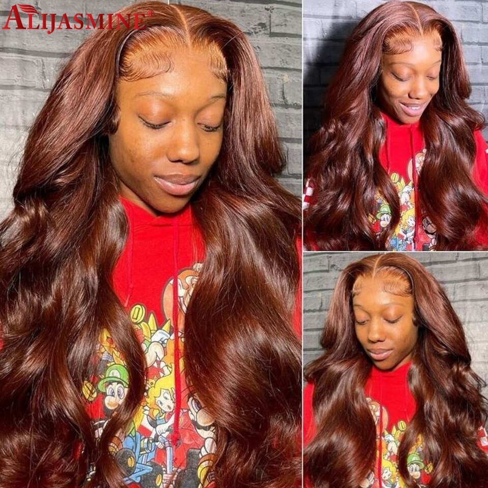 13x4 Chocolate Brown Body Wave Brazilian Remy Human Hair Lace Front Wig