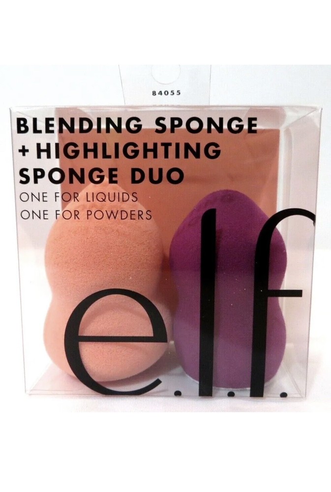 elf Makeup Blending Sponge + Highlighting Sponge Duo for Liquids And Powders