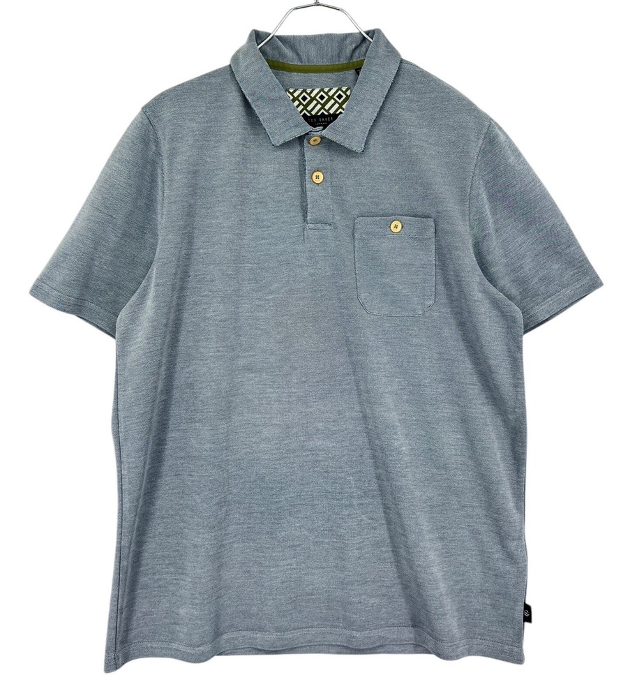 TED BAKER London Men Grey Polo Neck T-Shirt Size 4 - L