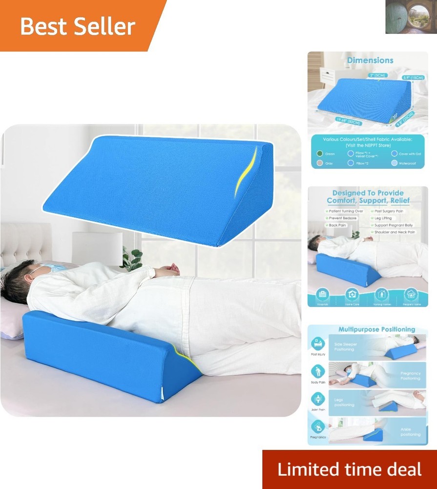 Foam Wedge Pillow for Bedridden Patients and Pregnancy Support - Enhanced Comfort and Relief  