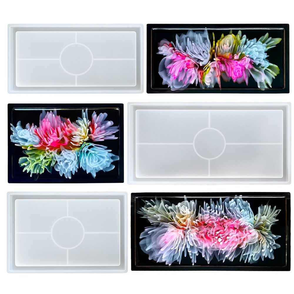 Durable 3-Piece Silicone Coaster Molds for Resin Epoxy and Concrete DIY