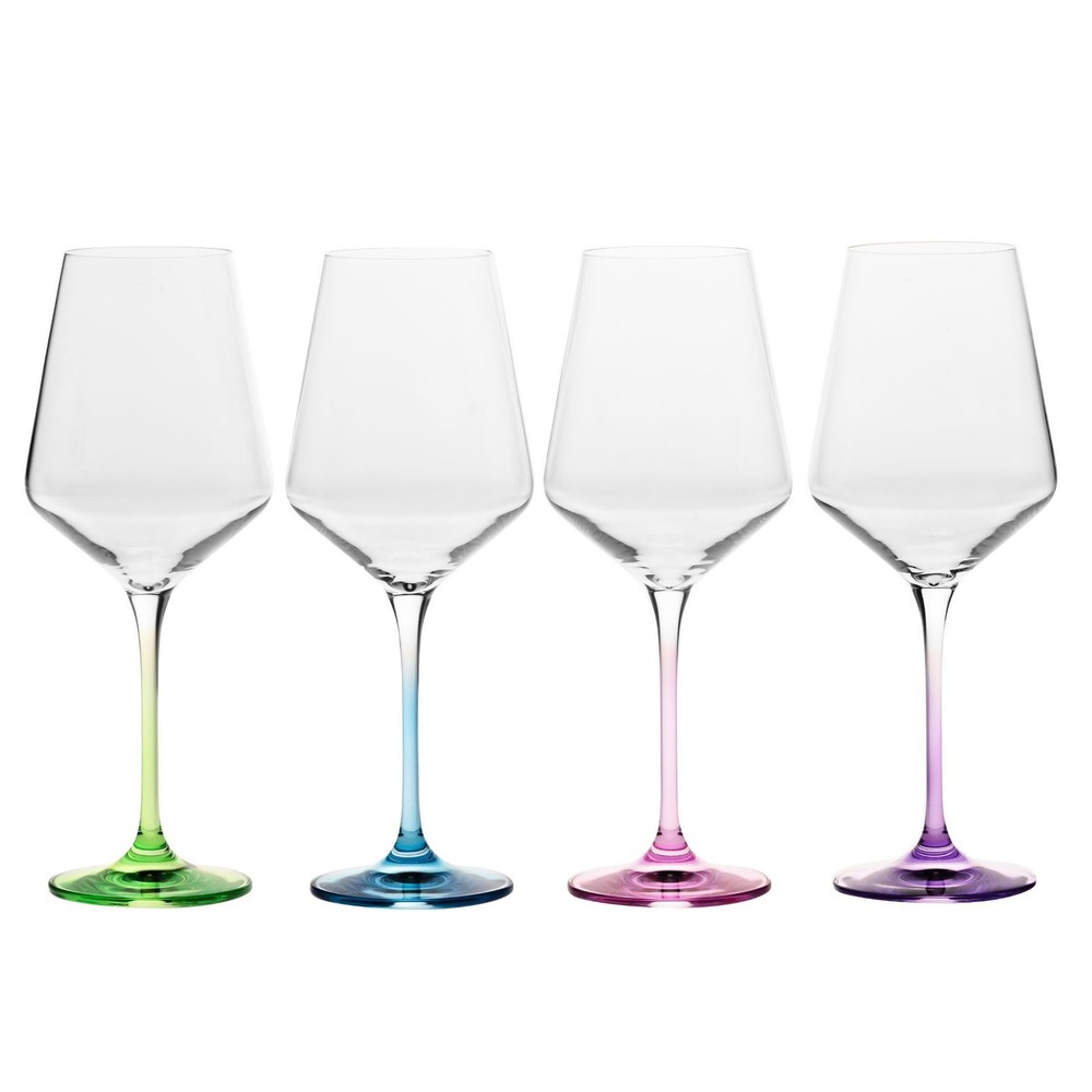 Krosno 4-Piece White Wine Glass Set - Elegant Stemware for Wedding Party Gift