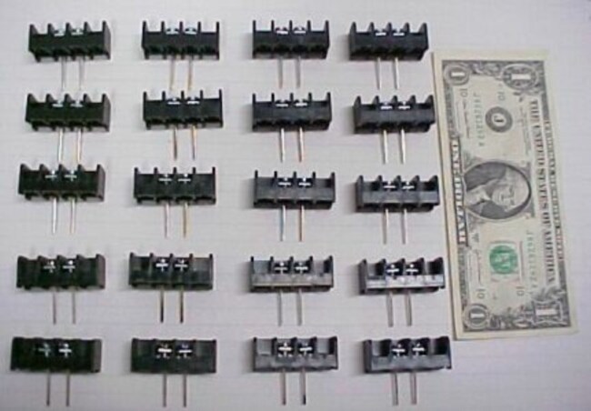 20 Thomas & Betts Terminal Blocks PCB Solder Mount 300V 25 Amp Screw Terminal