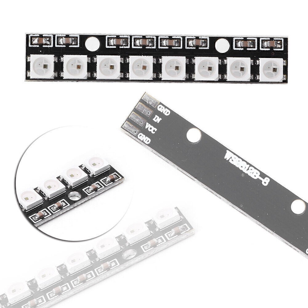 Black 8-Channel WS2812 5050 RGB LED Strip Driver Board for PO Projects