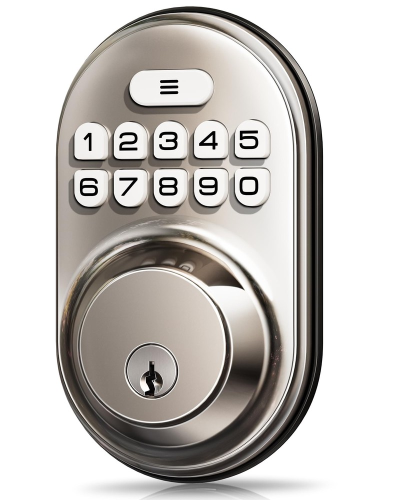 Smart Keyless Entry Deadbolt with Keypad, Auto-Locking & Keyed Backup