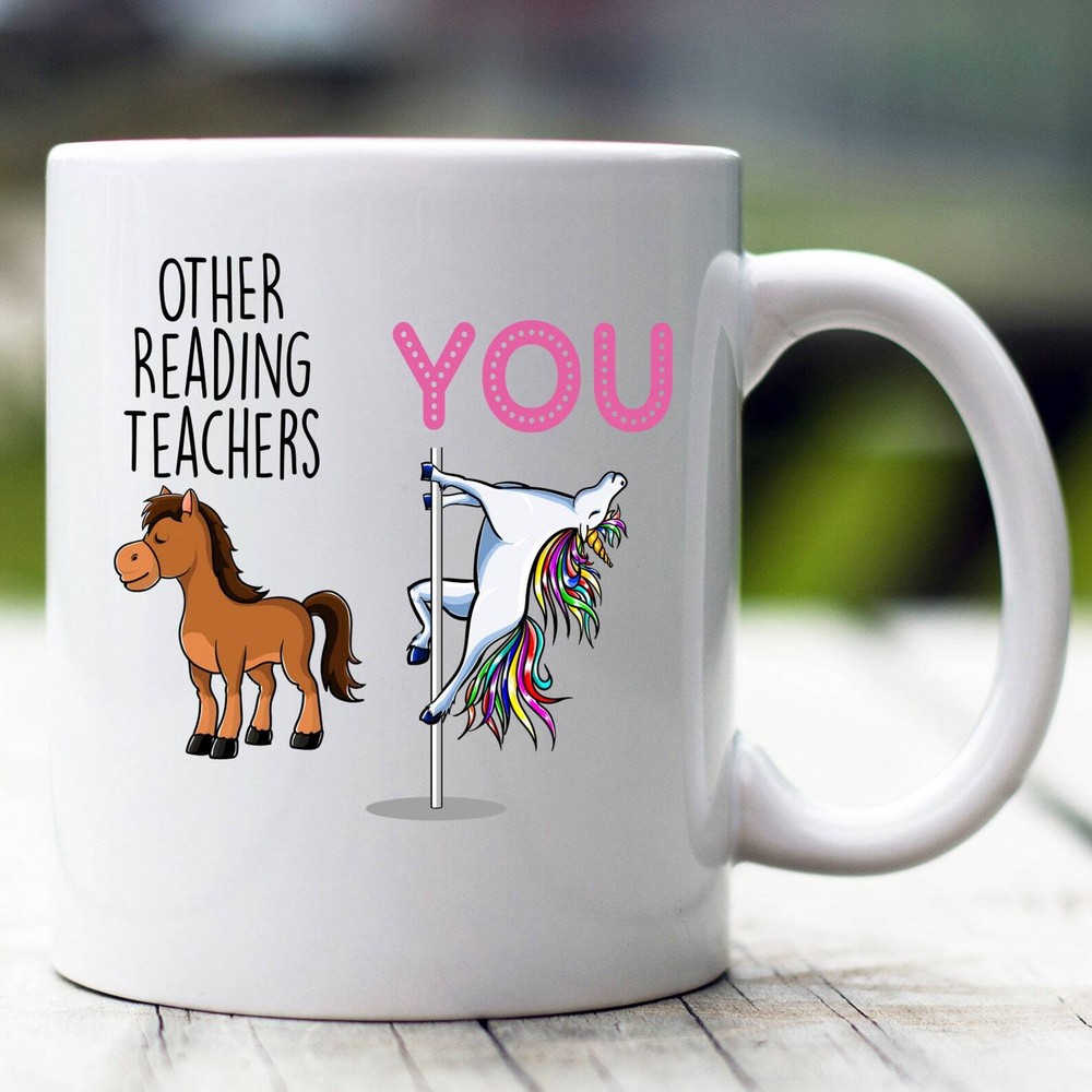 Reading Teacher Gift Reading Teacher Mug Reading Teacher Funny Unicorn Mug Readi