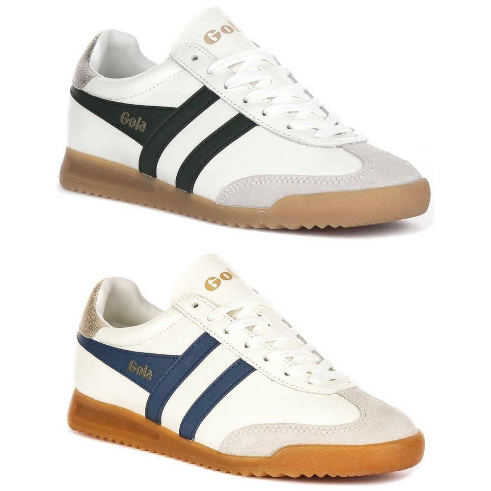 Gola Classics Torpedo Leather 80s Gum Sole Womens Trainer White Green US 5 - 10