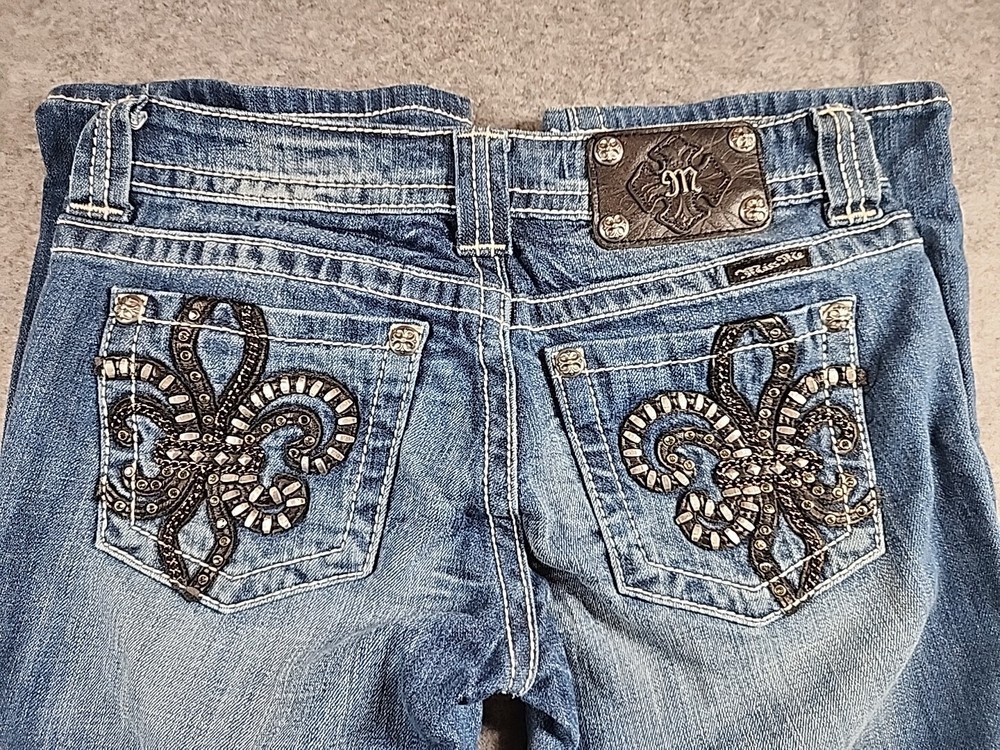 MISS ME JP6048B Boot Size 27x34 Bootcut Denim Blue Jeans Stretch Western