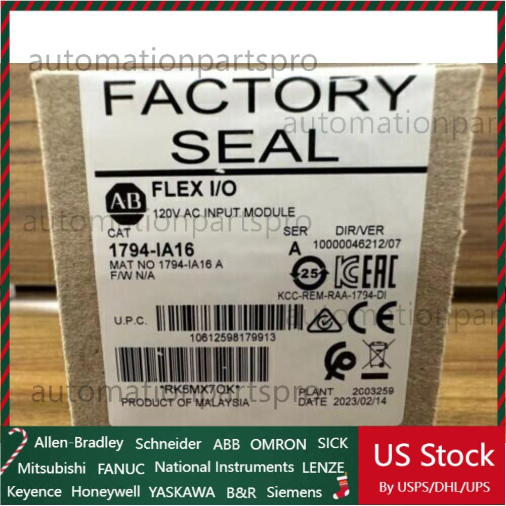 New Factory Seal AB 1794-IA16 Flex I/O 120VAC Input Module 1794IA16 US Free Tax