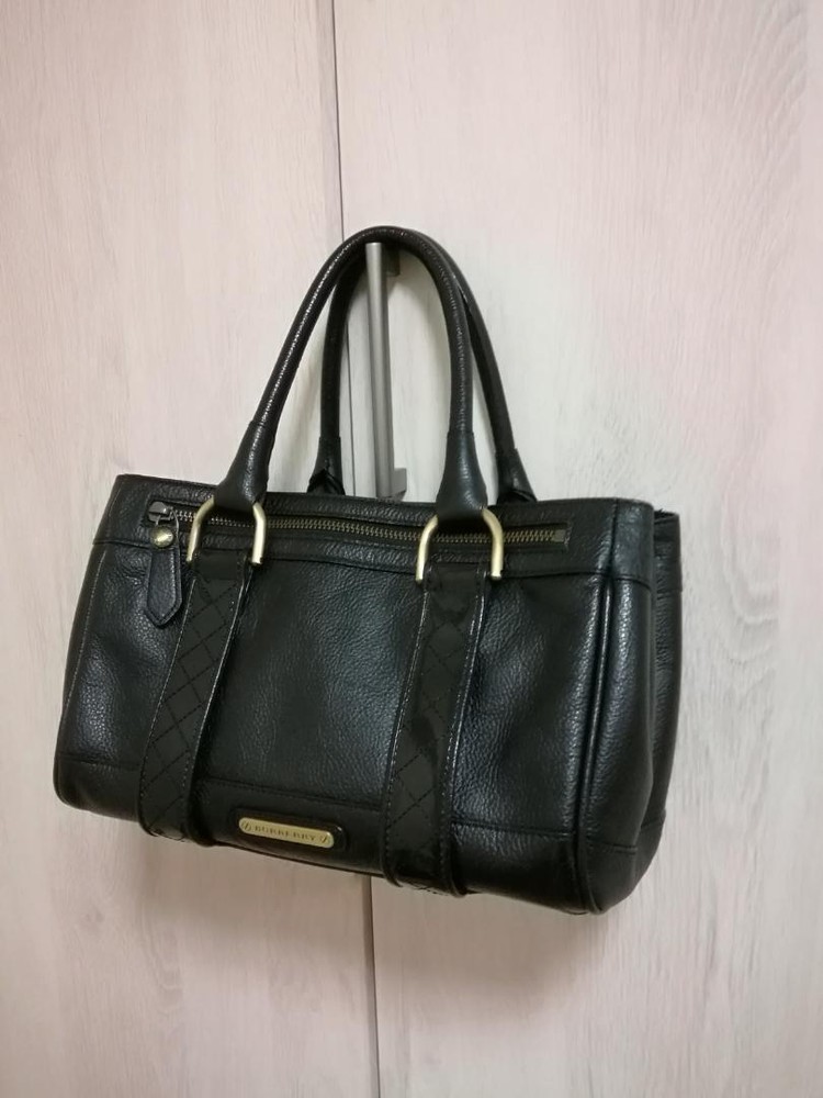 Burberry All Leather Nova Check Handbag Mini Tote