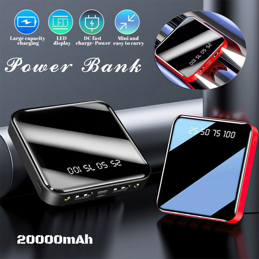 20000mAh Fast Charging Power Bank with Dual USB Ports for Phones