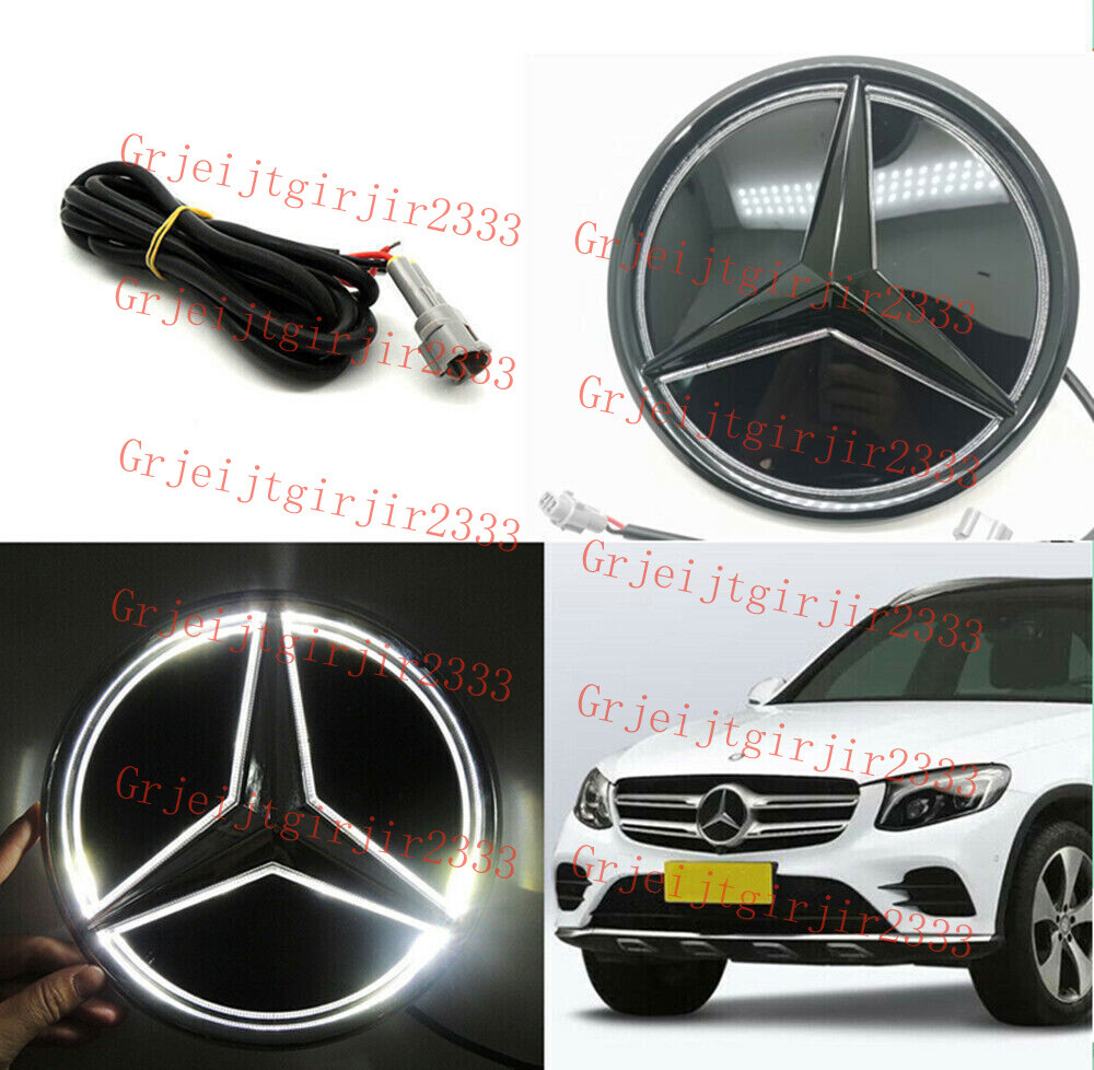 18.5CM LED Illuminated Star Emblem Grille Badge White Light for Mercedes A/B/C/E/CLA/GLA Models