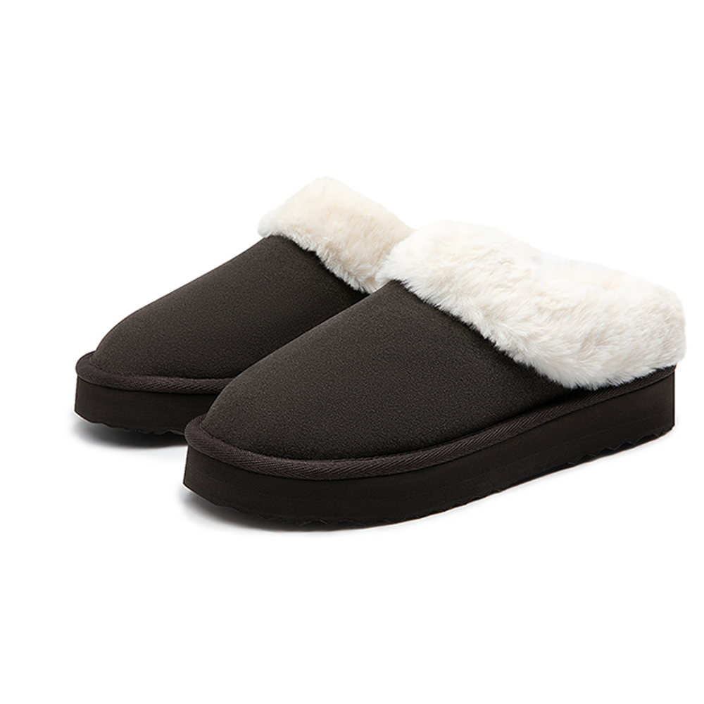 Women Lightweight Slippers Shoes Faux Fur Lining Slip On House Shoes