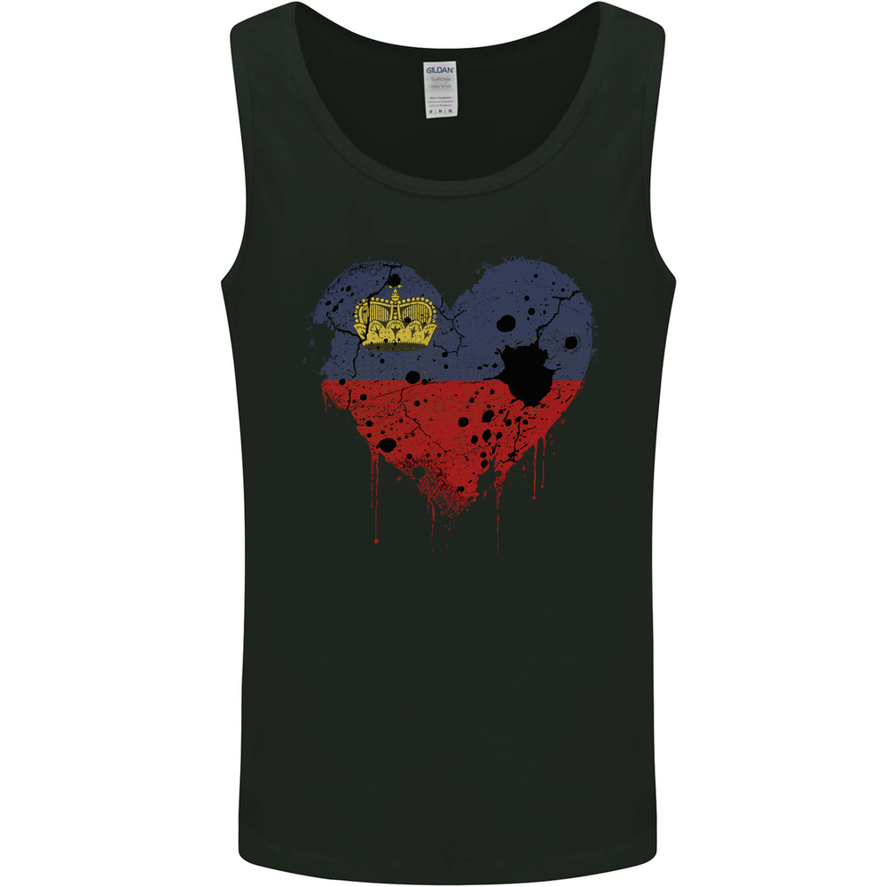 Love Liechtenstein Flag Liechtensteiner Day Football Mens Vest Tank Top