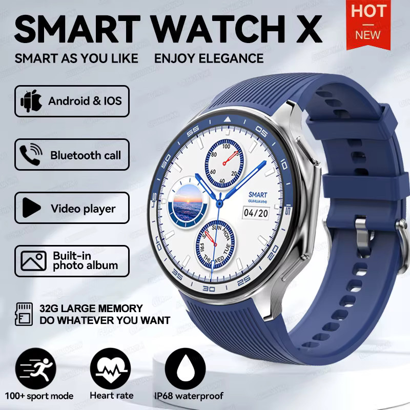 2024 New OPPO Watch X Smart Watch 4G Bluetooth Call Music Video IP68 Waterproof