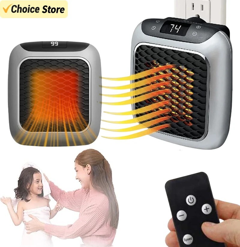 Bathroom Mini Heater 800W Small Home Heating Fans Wall Mounted PTC Electric Heat