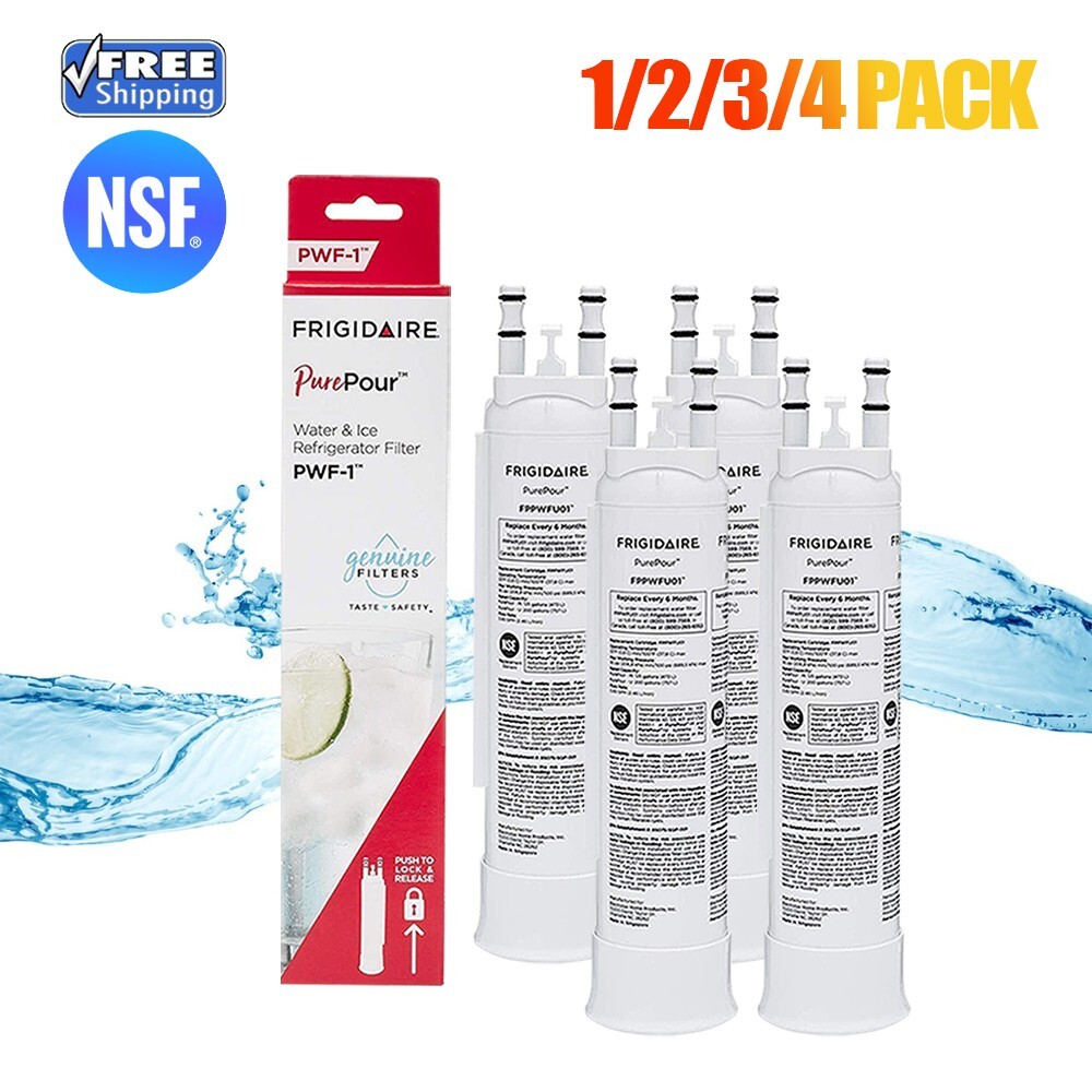New Frigidaire FPPWFU01 PWF-1 PurePour Water & Ice Filter 1/2/3/4 Pack