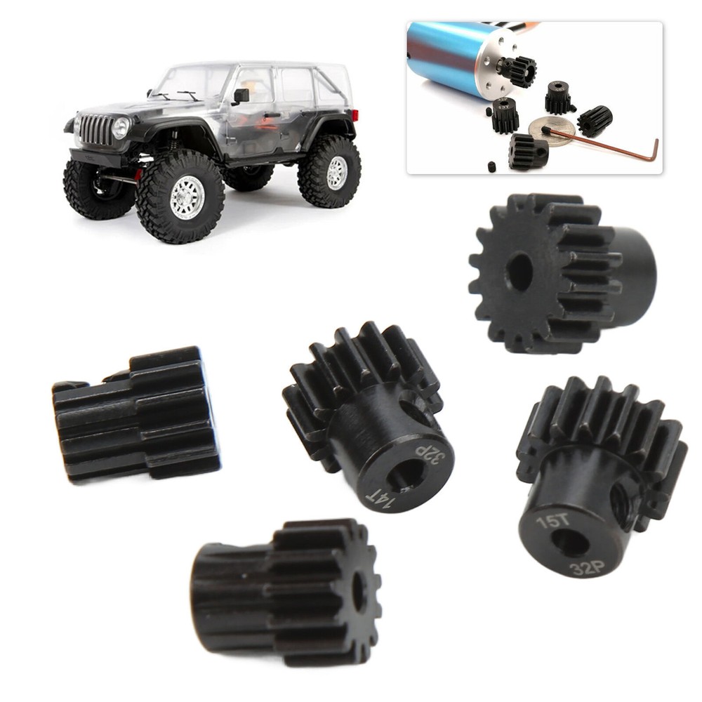 32DP 0.8M 3.175mm RC Motor Gear 12T 13T 14T 15T 16T Pinion Gear Set Chrome